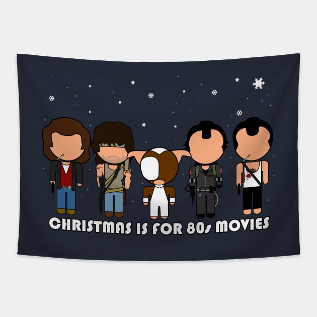 Christmas Is For 80s Movies - "Vector-Eds" Tapestry by TwistedKoala