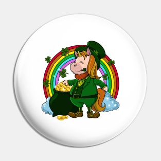 Unicorn Leprechaun - St Patricks Unicorn Pin