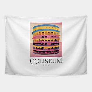 Coliseum Old 1960s Print Travel Poster Retro Wall Art Illustration Tapestry