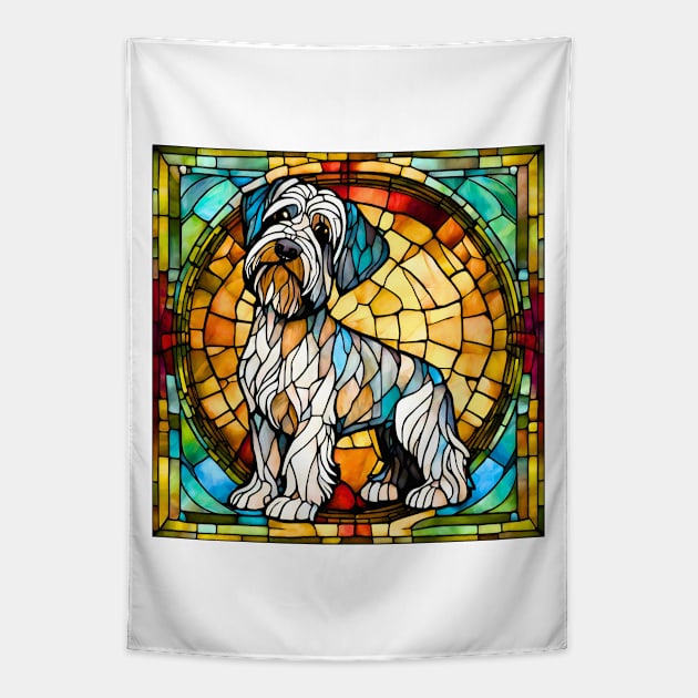 Stained Glass Cesky Terrier Tapestry by Doodle and Things