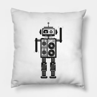 Retro Techno Party. Funny Robot Pillow
