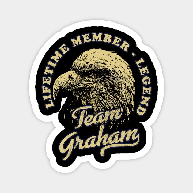 Graham Name - Lifetime Member Legend - Eagle Magnet by Stacy Peters Art