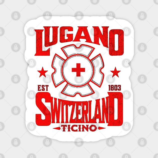 Lugano Switzerland Magnet by HUNTINGisLIFE