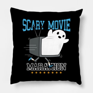 Funny Original Kawaii Scary Running Ghost Cartoon Gift For Ghost Horror Movie Fans Pillow