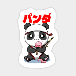 Kawaii Ninja Panda eating ice cream パンダ Magnet