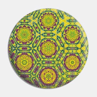 Transitional Star and Hex Pattern in Yellow and Purple Colors - WelshDesignsTP004 Pin