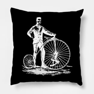 Bicycle-White-Retro Pillow