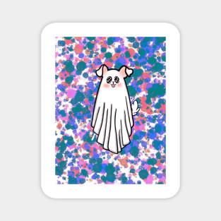 Ghost Puppy with Confetti Magnet