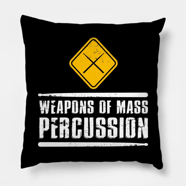 Weapons of Mass Percussion Drumstick Drum Player Pillow by phoxydesign