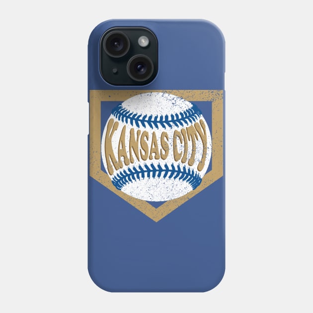 Kansas City Baseball and Diamond - Blue and Gold Phone Case by MulletHappens