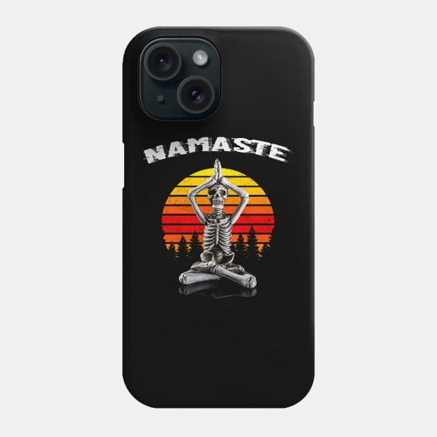 Namaste Yoga Skeleton Phone Case by By Diane Maclaine