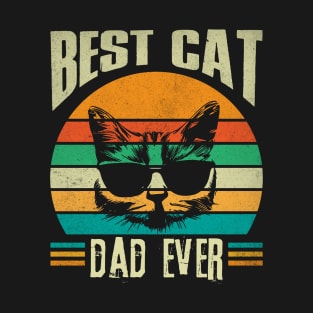 Best Cat Dad Ever Retro T-Shirt