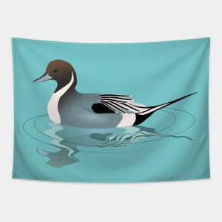 A vector illustration of a northern pintail Tapestry