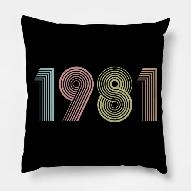Vintage 1981 39th Birthday Gift Men Women Pillow by semprebummer7