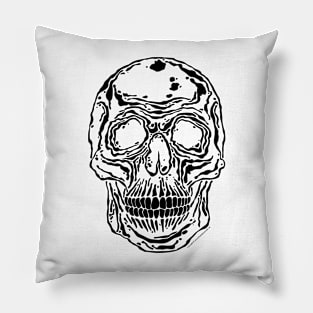 skull 6 black Pillow