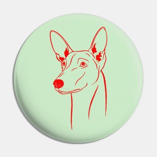 Pharaoh Hound (Light Olive and Red) Pin