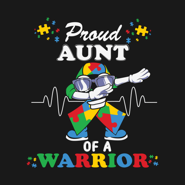 Proud Aunt of warrior Autism Awareness Gift for Birthday, Mother's Day, Thanksgiving, Christmas by skstring