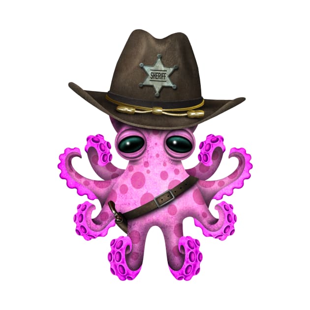 Cute Pink Baby Octopus Sheriff by jeffbartels