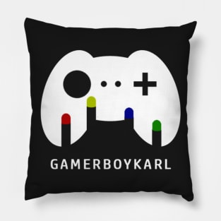 GamerBoyKarl White Logo Pillow