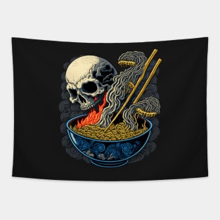 Creepy Great Ramen Bowl Japanese Noodles Tapestry