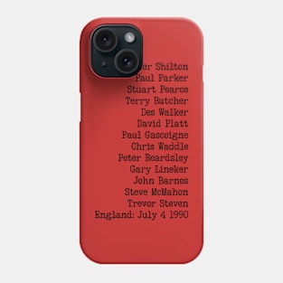 England World Cup Semi Final Footbal Team 1990 Phone Case