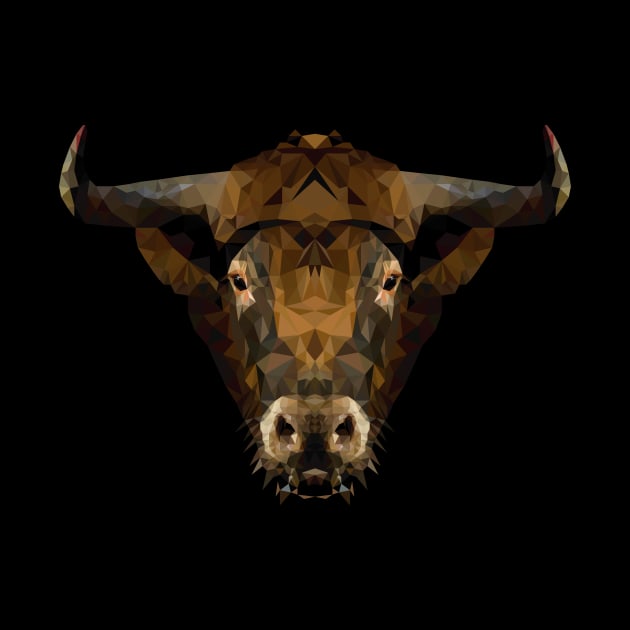 Oxen Polygon Cattle Bulls Geometric Gift by MaveriKDALLAS