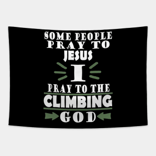 Climbing climbing rope mountains wall carabiner saying Tapestry