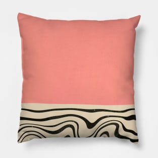 Minimalist Abstract Mid-Century Modern (Blush Pink) Pillow