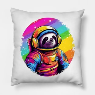 Rainbow Sloth Astronaut Pillow