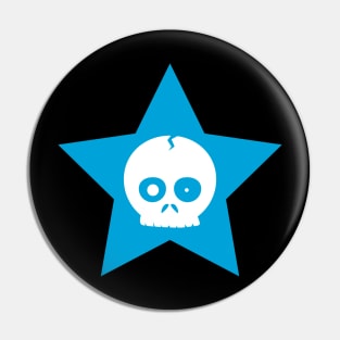 Blue Star Skull Pin