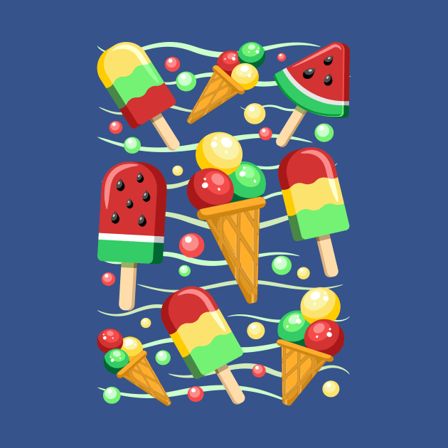 Ice Cream Fruity Juicy and Fresh Summer by BluedarkArt