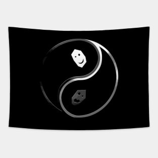 Neo Yin Yang - alternate - grayscale Tapestry