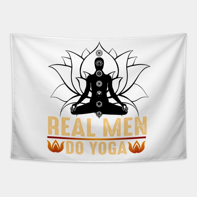 Real Men do Yoga Tapestry by twitaadesign