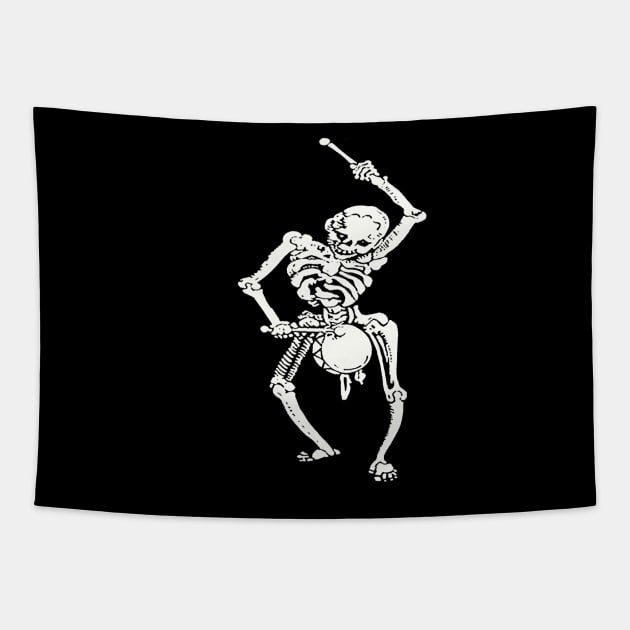 Civil War Federal Drummer Boy Skeleton In White Tapestry by taiche