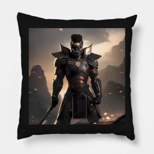 Sword of the Future: A Futuristic African Samurai T-Shirt Pillow