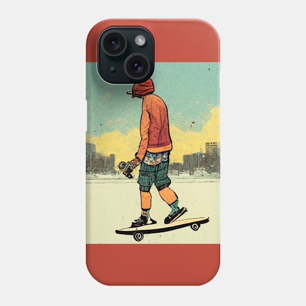 Skateboarder wearing all the right gear in the city. Phone Case by Liana Campbell