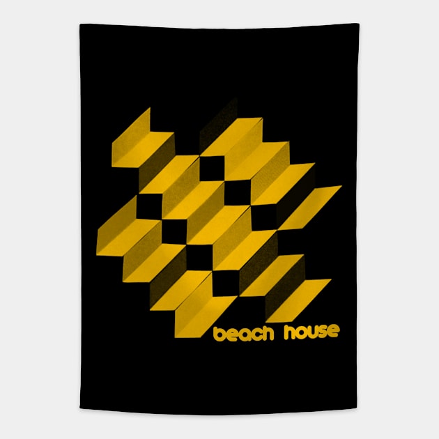 Beach House /\ Retro Psychedelic Design Tapestry by CultOfRomance