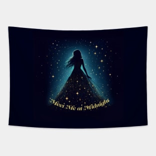 Meet Me at Midnight Starry Girl Tapestry