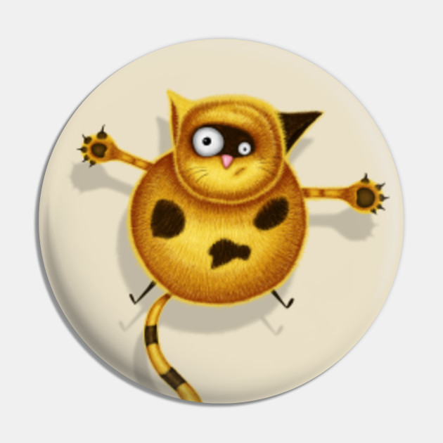 Flying Fat Cat Cream Cute Cat Pin Teepublic Au