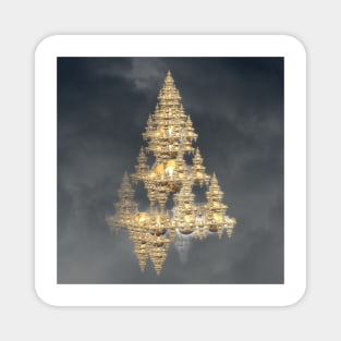 Floating Golden Temple Fractal Magnet