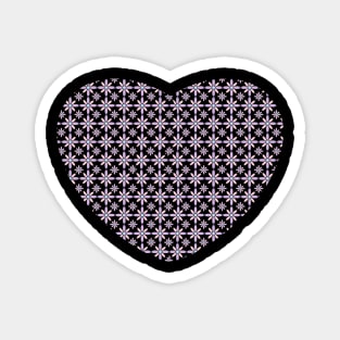 purple Floral Heart Pattern Magnet