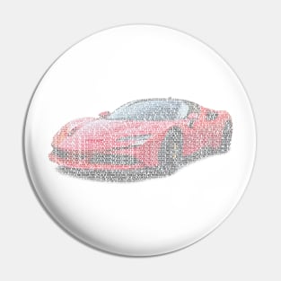 Ferrari SF90 Stradale typographic art Pin