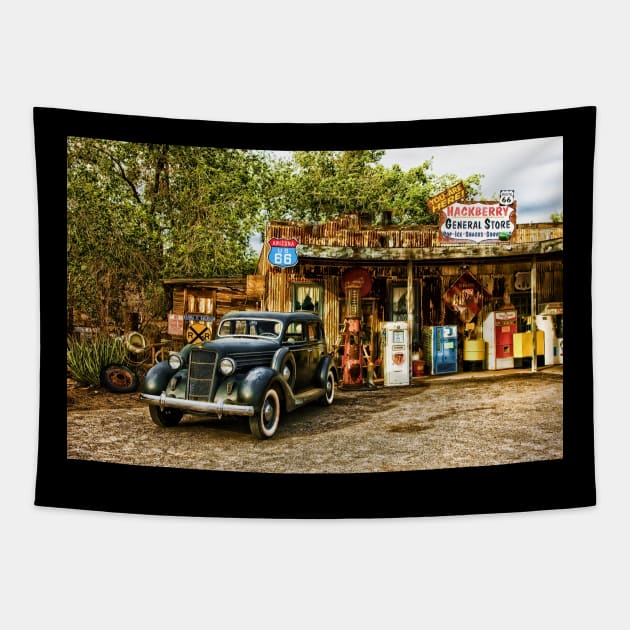 Antique Car Route 66 Tapestry by STYLISH CROWD TEES