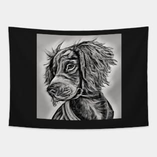 Working Cocker Spaniel Drawing Tapestry