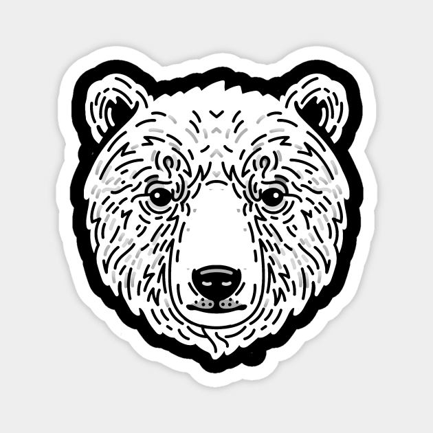 Minimalist White Polar Bear Magnet by Pixelchicken