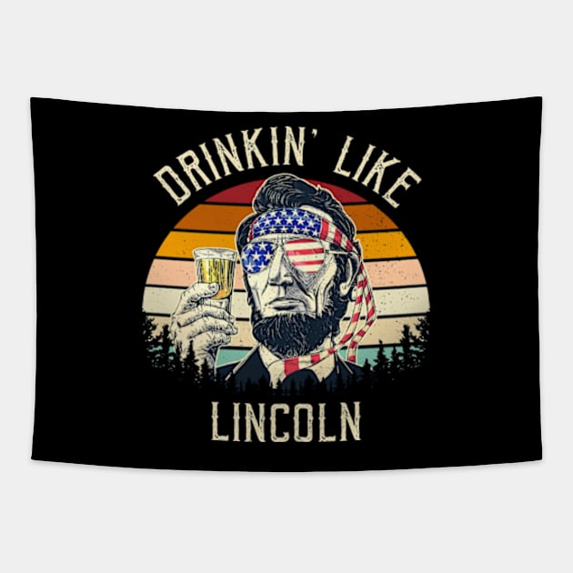 Drinkin' Like Lincoln Tapestry by Three Meat Curry