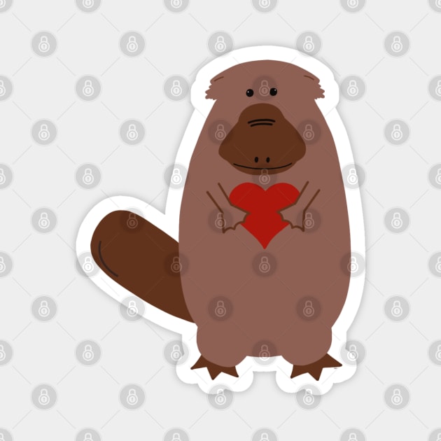 Platypus Love Magnet by Coconut Moe Illustrations