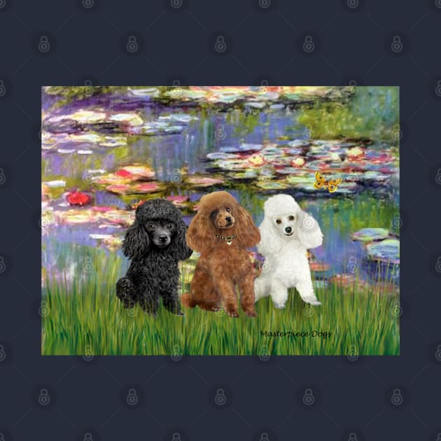 Lily Pond by Claude Monet Adapted to Feature Three Toy Poodles by Dogs Galore and More