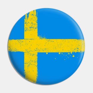 Distressed Swedish Flag Pin