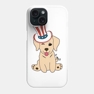 Funny retriever dog is wearing uncle sam hat Phone Case